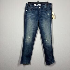 Henry & Belle Womens Size 25 Relaxed Skinny Ryan Jeans Blue Washed Distressed